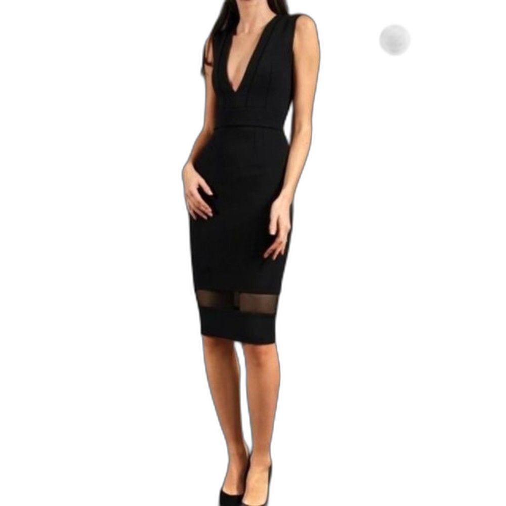 Nicholas Intermix Exclusive Deep V Bandage Zipper Cocktail Dress XXS - XS